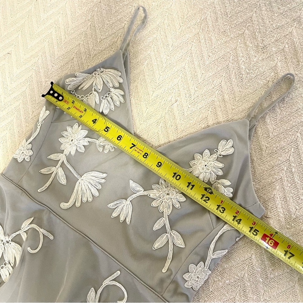 Anthropology BHLDN Bethany Bridesmaid Dress Size 2 US Gray Fairy Core Wedding - Picture 11 of 16